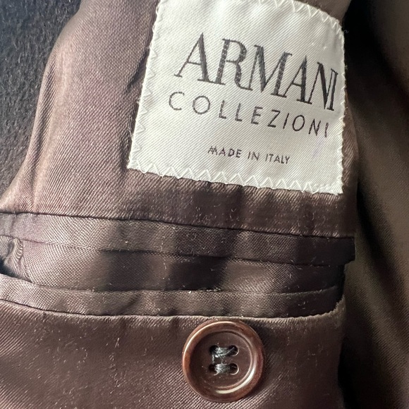 Armani Collezioni Men’s dark brown wool and angora coat size 48R - Picture 3 of 11